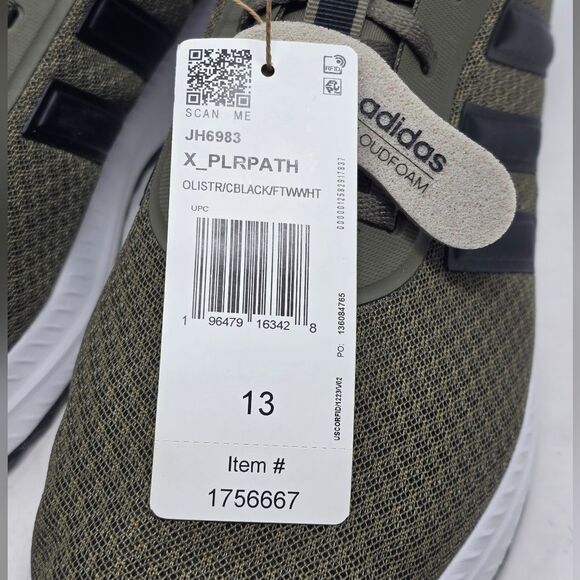 adidas Men\'s XPLR Path 2.0 3-Stripe Sneaker Green Size 13 NIB main image 14